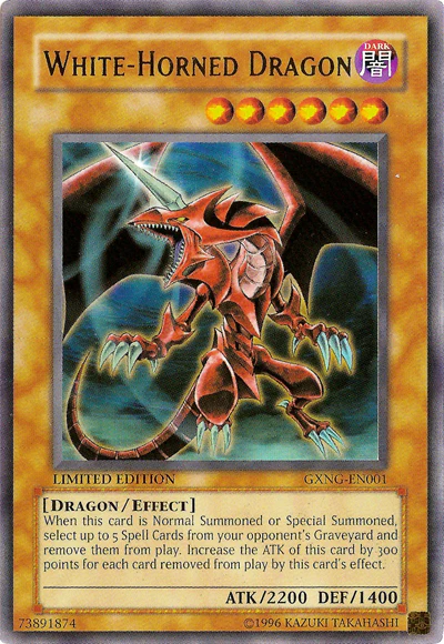 White-Horned Dragon (GXNG-EN001) Ultra Rare - Near Mint Limited Edition