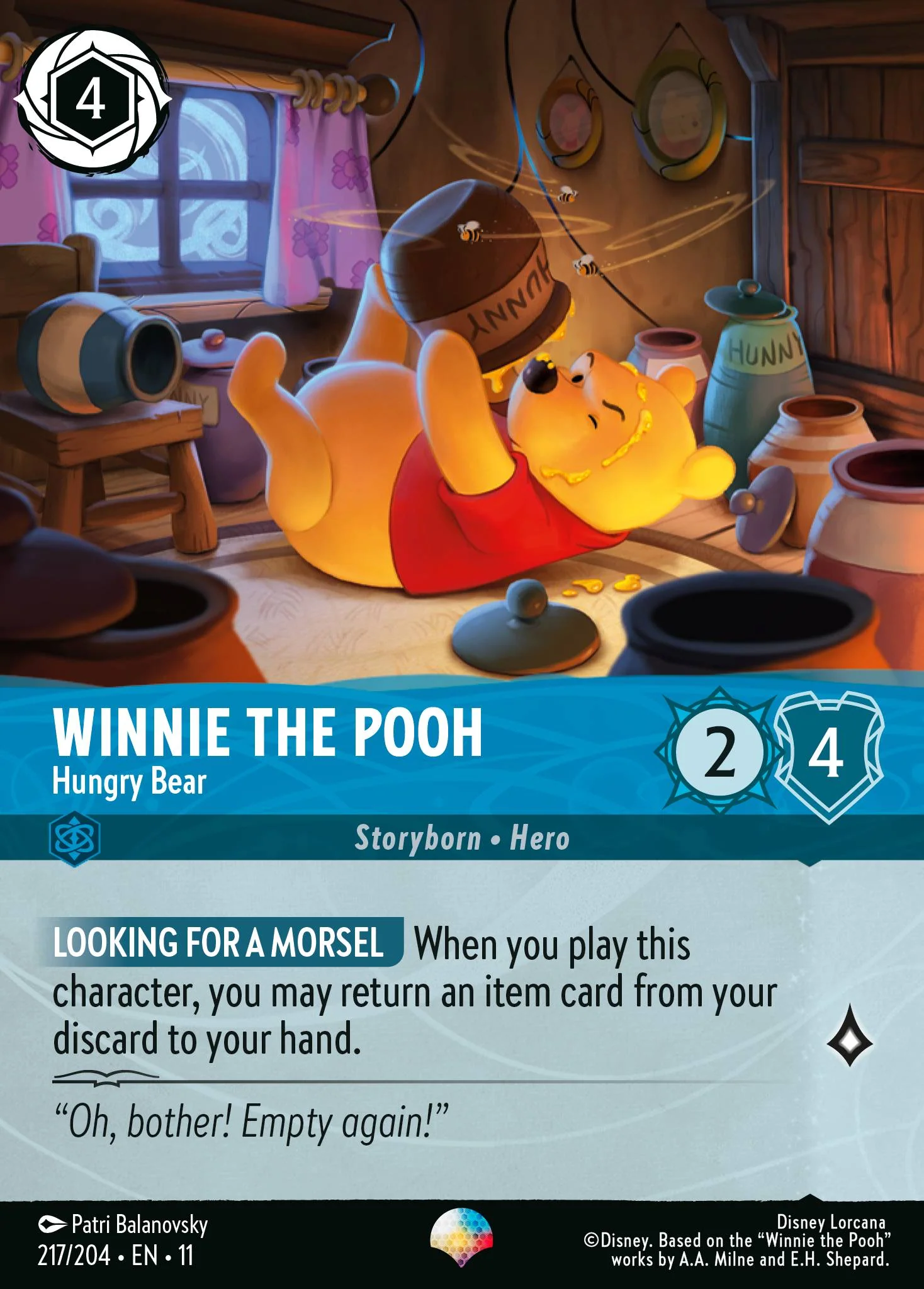 Winnie the Pooh - Hungry Bear  (217/204 - Winterspell)  Epic