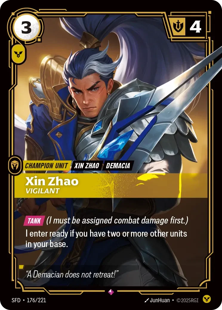 Xin Zhao - Vigilant - 176/221 (SFD) Rare